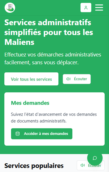 Sebenw civic services platform mobile interface showing notification flow